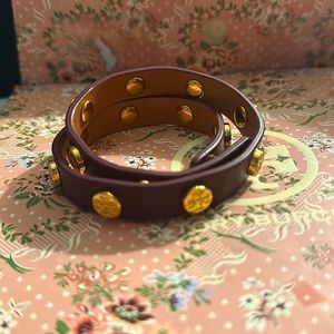Tory Burch wrapped bracelet made of leather purple